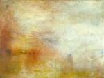 水彩大师 William Turner_Sun Setting over a Lake